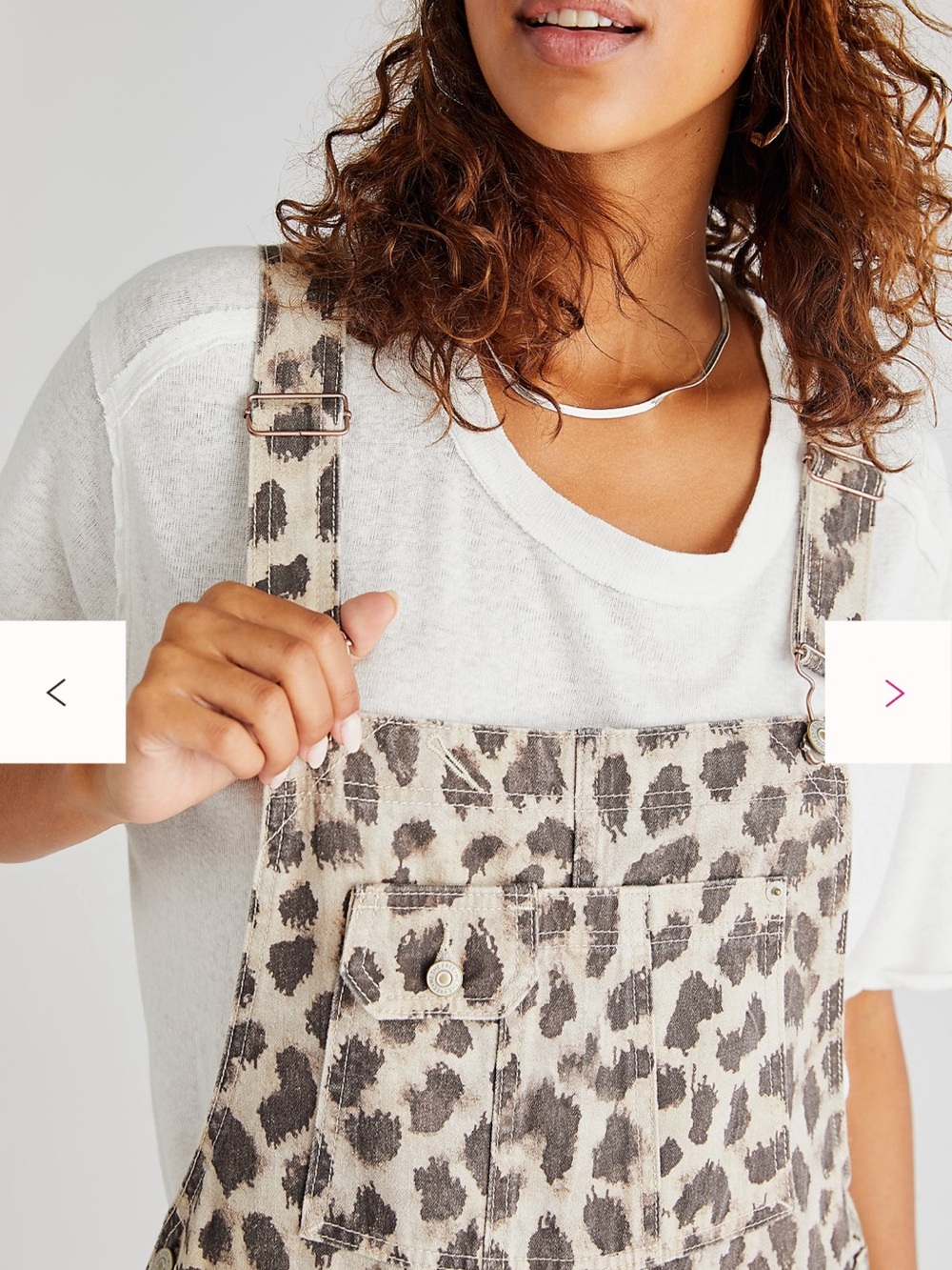 Free People Animal Print Baggy Shortall Shorts Jumper Overalls - Size Small - Picture 3 of 8